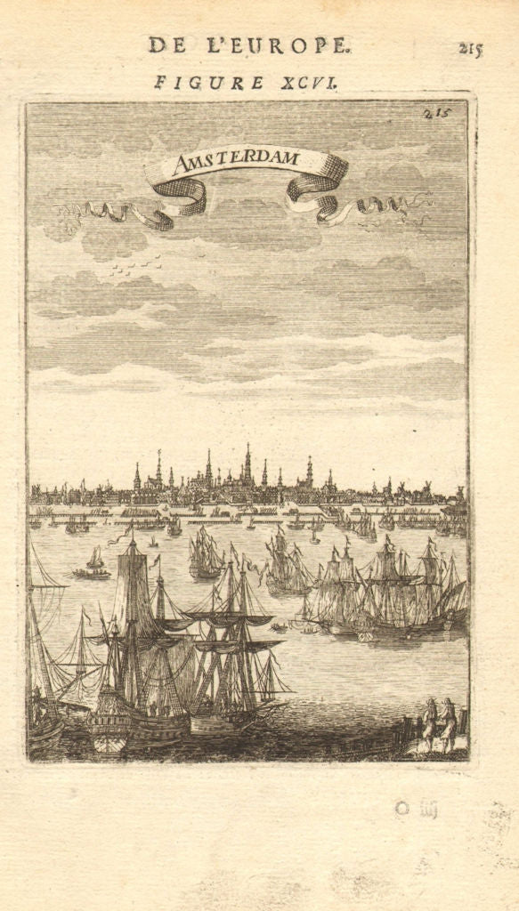 AMSTERDAM. Decorative view of the city. Many ships. Netherlands. MALLET 1683